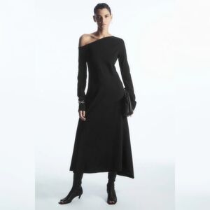 COS Off-the-Shoulder Asymmetric Midi Dress
